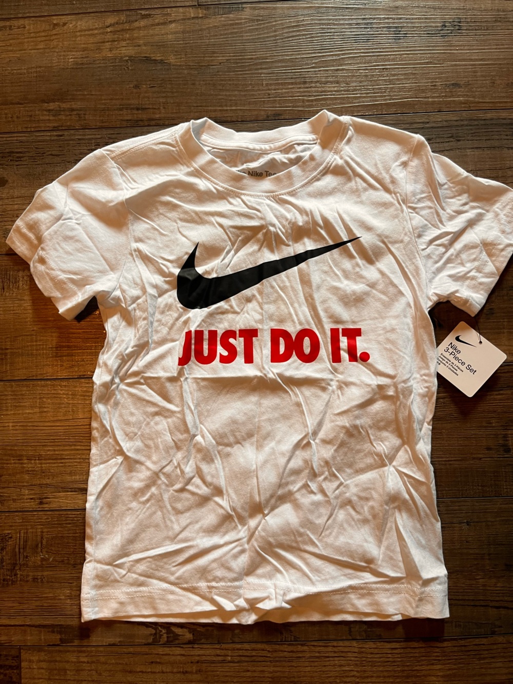 Nike White Graphic Tee with Multicolor Accent